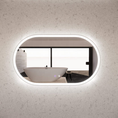 1200mm Brushed Nickel Framed LED Mirror - 1200 x 700 x 45