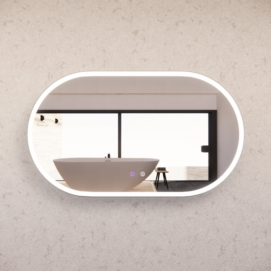 1200mm Brushed Nickel Framed LED Mirror - 1200 x 700 x 45