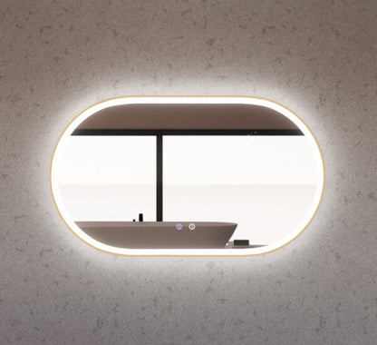 1200mm Gold Framed LED Mirror - 1200 x 700 x 45