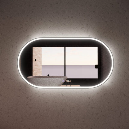 1500mm Black Framed LED Mirror - 1500*800*45