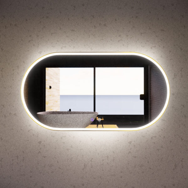 1500mm Gold Framed LED Mirror - 1500*800*45