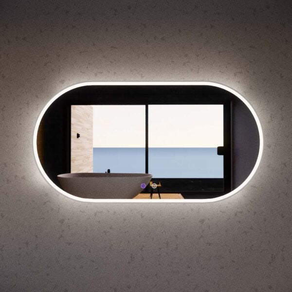 1500mm Brushed Nickel Framed LED Mirror - 1500*800*45
