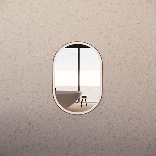 Oval Framed LED Mirrors Brushed Copper 900x600mm