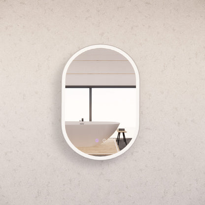 600mm Brushed Nickel Framed LED Mirror - 600 x 900 x 45