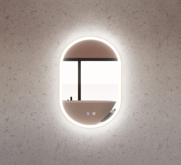 600mm Gold Framed LED Mirror - 600 x 900 x 45