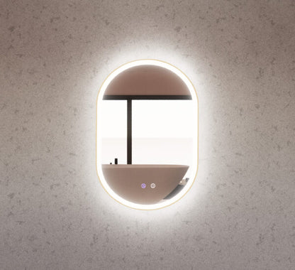 600mm Gold Framed LED Mirror - 600 x 900 x 45