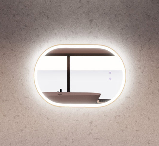 600mm Gold Framed LED Mirror - 600 x 900 x 45