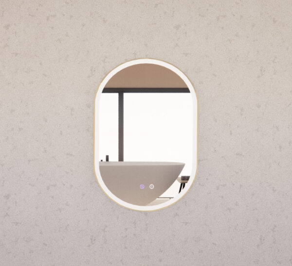 600mm Gold Framed LED Mirror - 600 x 900 x 45