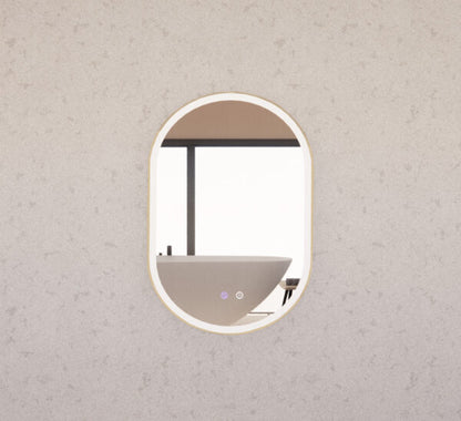 600mm Gold Framed LED Mirror - 600 x 900 x 45