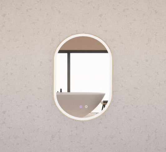 600mm Gold Framed LED Mirror - 600 x 900 x 45