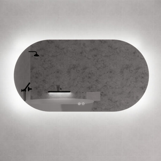 Oval Frameless LED Mirrors 1500x800mm