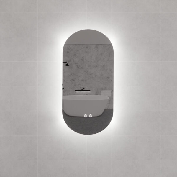 Oval Frameless LED Mirrors 900x450mm
