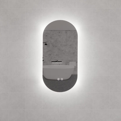 Oval Frameless LED Mirrors 900x450mm