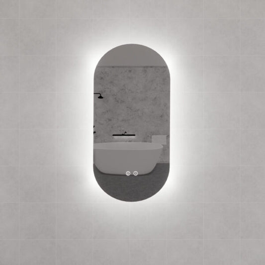 Oval Frameless LED Mirrors 900x450mm