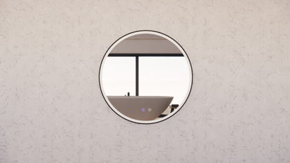 800mm Black Framed LED Mirror - 800 x 800 x 45