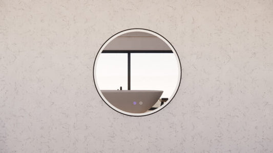 800mm Black Framed LED Mirror - Black