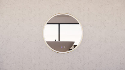 800mm Gold Framed LED Mirror - 800 x 800 x 45