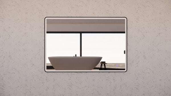 1200mm Black Framed LED Mirror - 1200 x 800 x 45