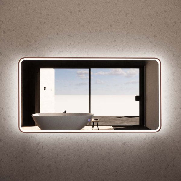 Rectangle Framed LED Mirrors Brushed Copper 1500x800mm