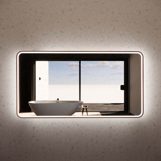 Rectangle Framed LED Mirrors Brushed Copper 1500x800mm