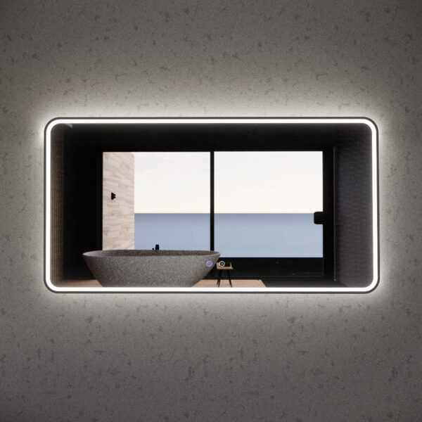 1500mm Black Framed LED Mirror - 1500*800*45