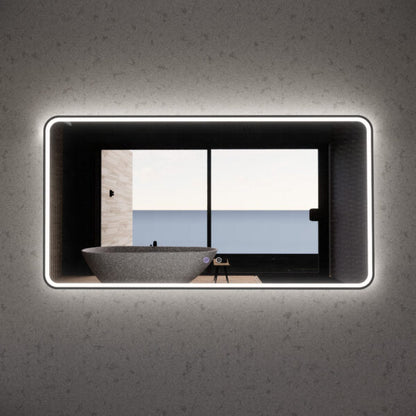 1500mm Black Framed LED Mirror - 1500*800*45