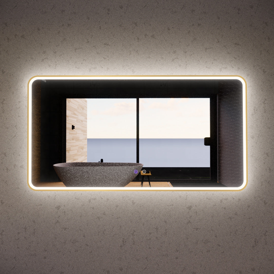 1500mm Gold Framed LED Mirror - 1500*800*45