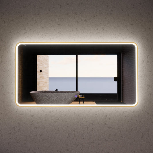 1500mm Gold Framed LED Mirror - 1500*800*45