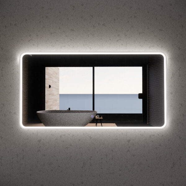 1500mm Brushed Nickel Framed LED Mirror - 1500*800*45