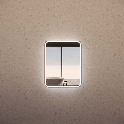 Rectangle Framed LED Mirrors Brushed Copper 750x600mm