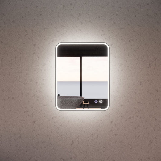 750mm Black Framed LED Mirror - 750*600*45