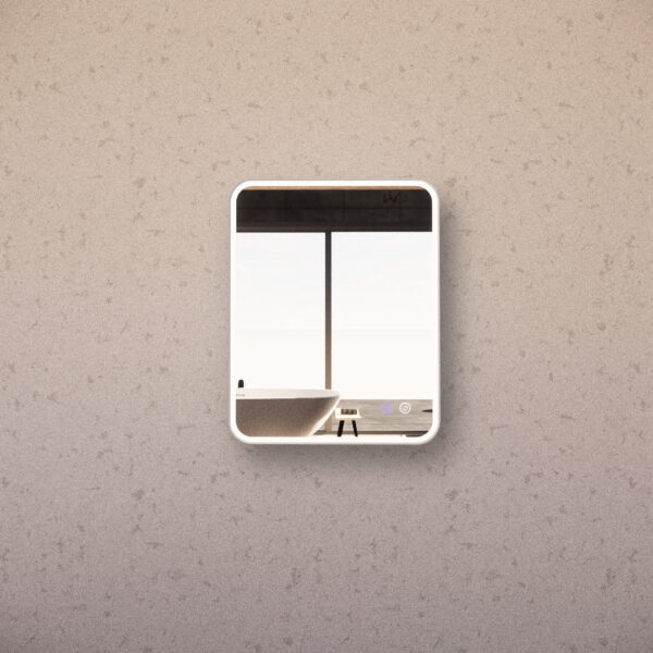 750mm Brushed Nickel Framed LED Mirror - 750*600*45