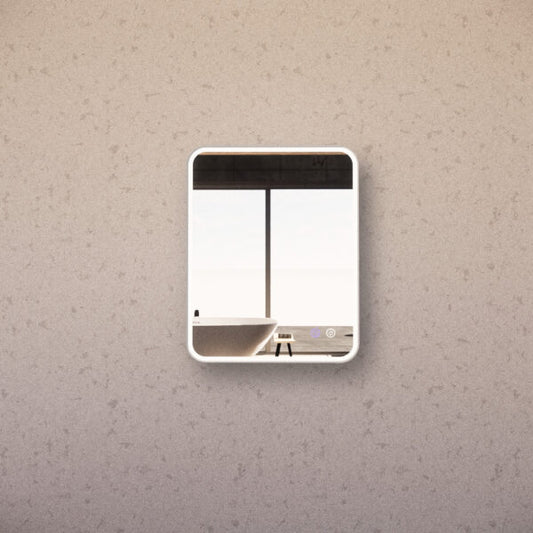 750mm Brushed Nickel Framed LED Mirror - 750*600*45