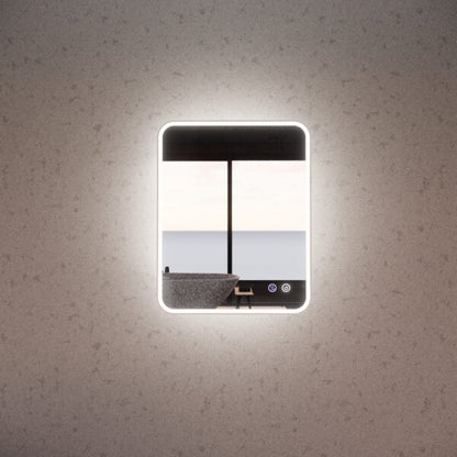 750mm Brushed Nickel Framed LED Mirror - 750*600*45