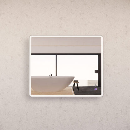 900mm Brushed Nickel Framed LED Mirror - 900 x 750 x 45
