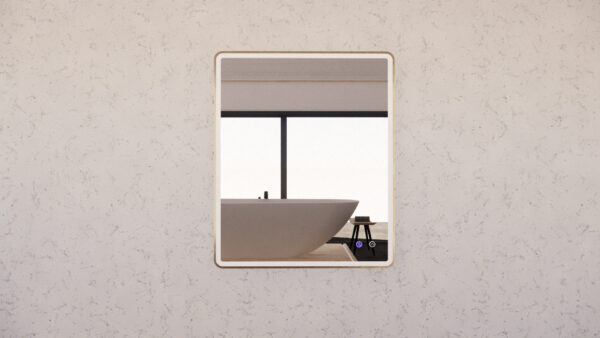 900mm Gold Framed LED Mirror - 900 x 750 x 45