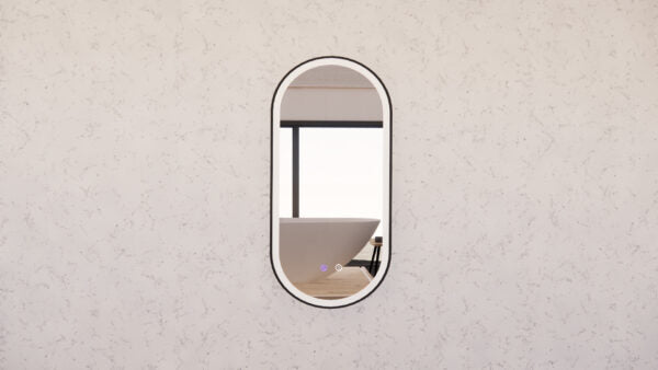 450mm Black Framed LED Mirror - 450 x 900 x 45