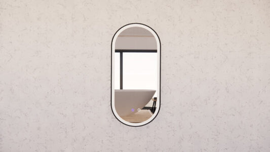 450mm Black Framed LED Mirror - 450 x 900 x 45