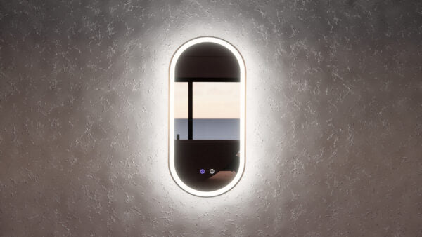 450mm Gold Framed LED Mirror - 450 x 900 x 45