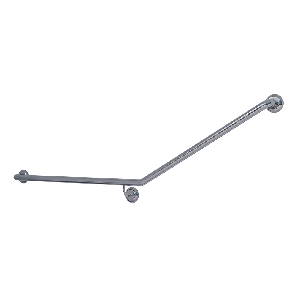 Bariatric 30° Flush Mount Side Wall Left Hand Grab Rail – 840mm x 700mm, Satin Stainless Steel