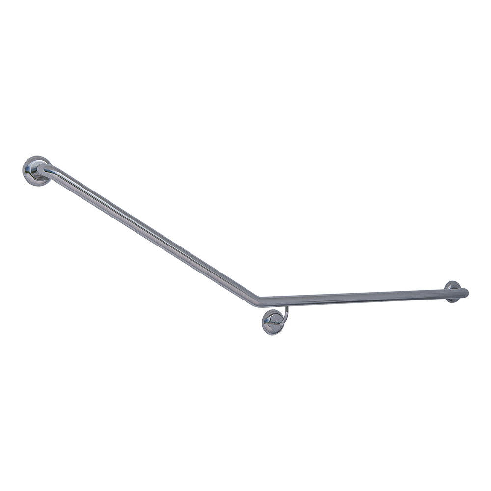 Bariatric 30° Flush Mount Side Wall Right Hand Grab Rail – 840mm x 700mm, Satin Stainless Steel