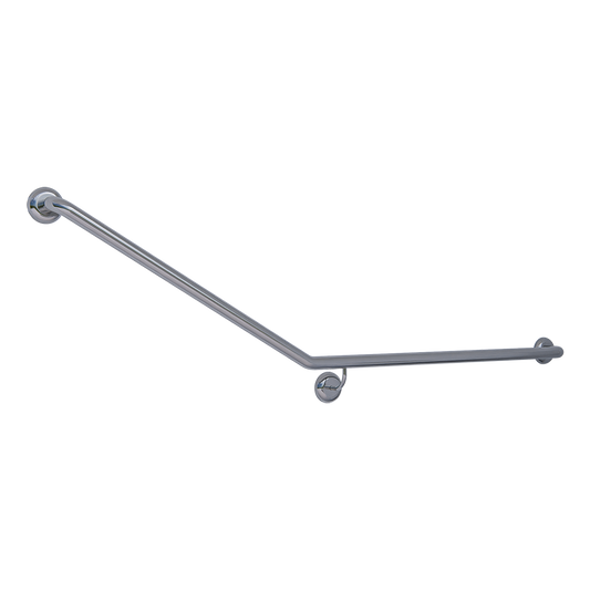 Bariatric 30° Flush Mount Side Wall Right Hand Grab Rail – 840mm x 700mm, Satin Stainless Steel