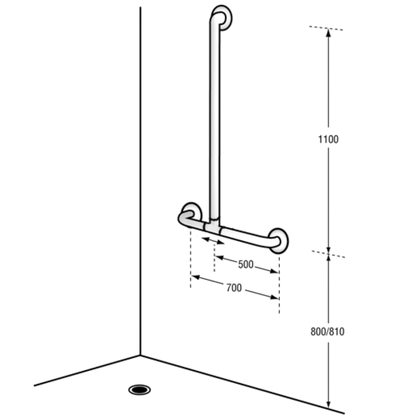 Universal Sliding Shower Bar - Universal Mounting for Left Handed or Right Handed Installation SS