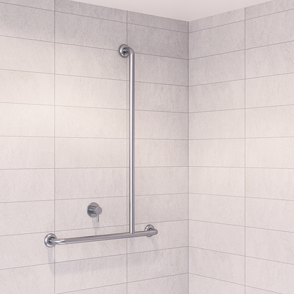 Accessible Shower Inverted “T” Right Hand Grab Rail, Concealed Fix SS