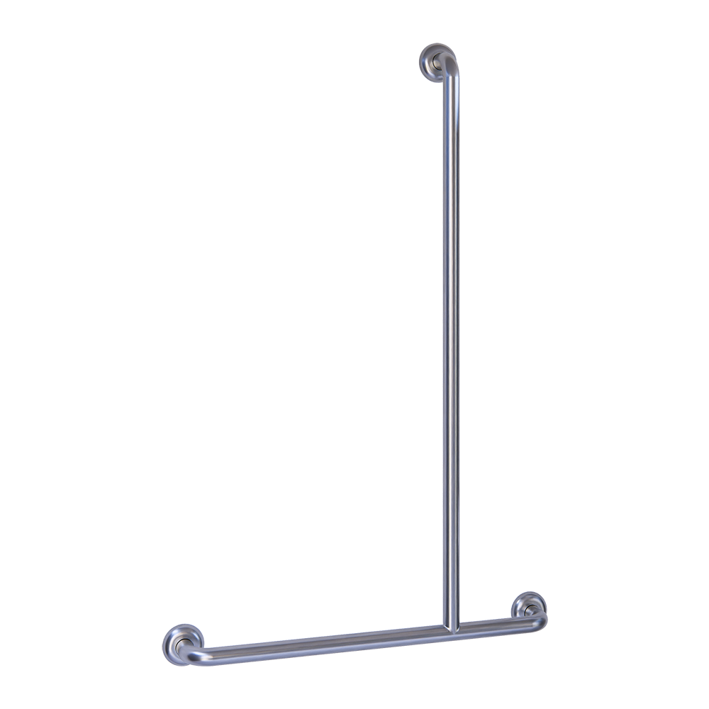 Bariatric Offset Flush Mount Shower Right Hand Grab Rail – 1100mm x 700mm, Satin Stainless Steel