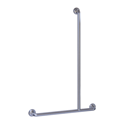 Bariatric Offset Flush Mount Shower Right Hand Grab Rail – 1100mm x 700mm, Satin Stainless Steel