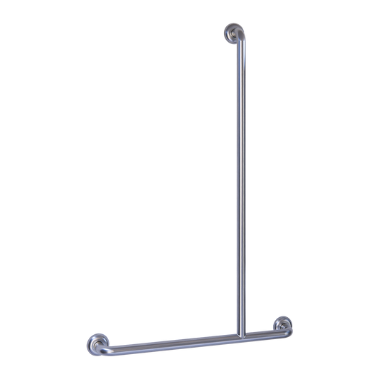 Bariatric Offset Flush Mount Shower Right Hand Grab Rail – 1100mm x 700mm, Satin Stainless Steel