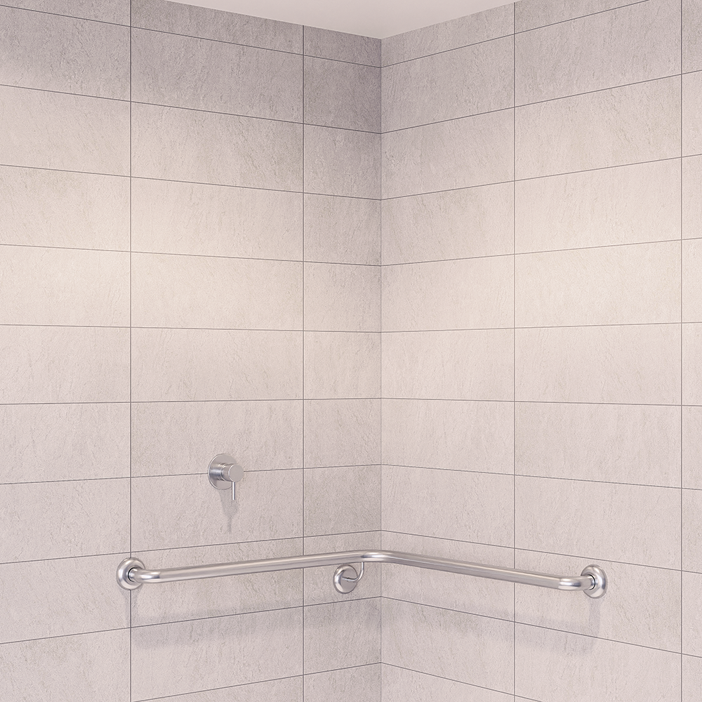 Corner Shower Grab Rail Right Hand - 750mm x 750mm SS