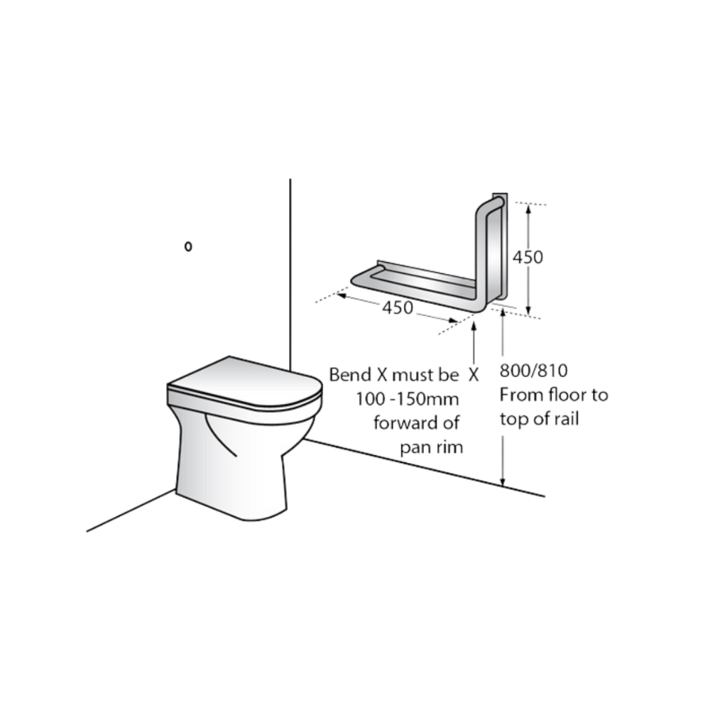 WC Grab Rail Anti Ligature 450x450 SS