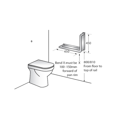 WC Grab Rail Anti Ligature 450x450 SS